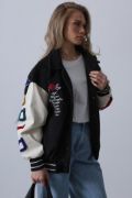 Kaşe Biker Ceket - Siyah resmi